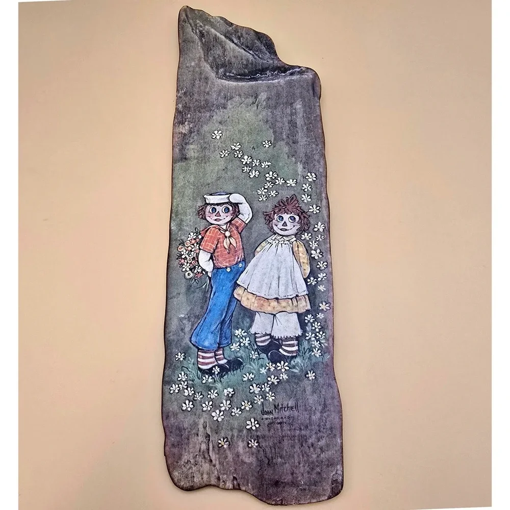 Vintage 1974 Raggedy Ann Andy Wall Hanging Plaque Joan Mitchell Nifty Drifty DAC